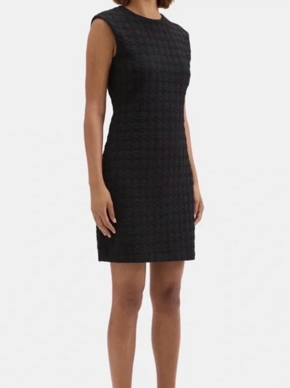 Theory Cap Shift Dress K Textured Ponte | Black | Size 12 | NWT